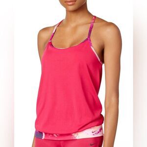 Nike Fuchsia Pink Cascade Drape-Back Active Tankini Top Size Large EUC